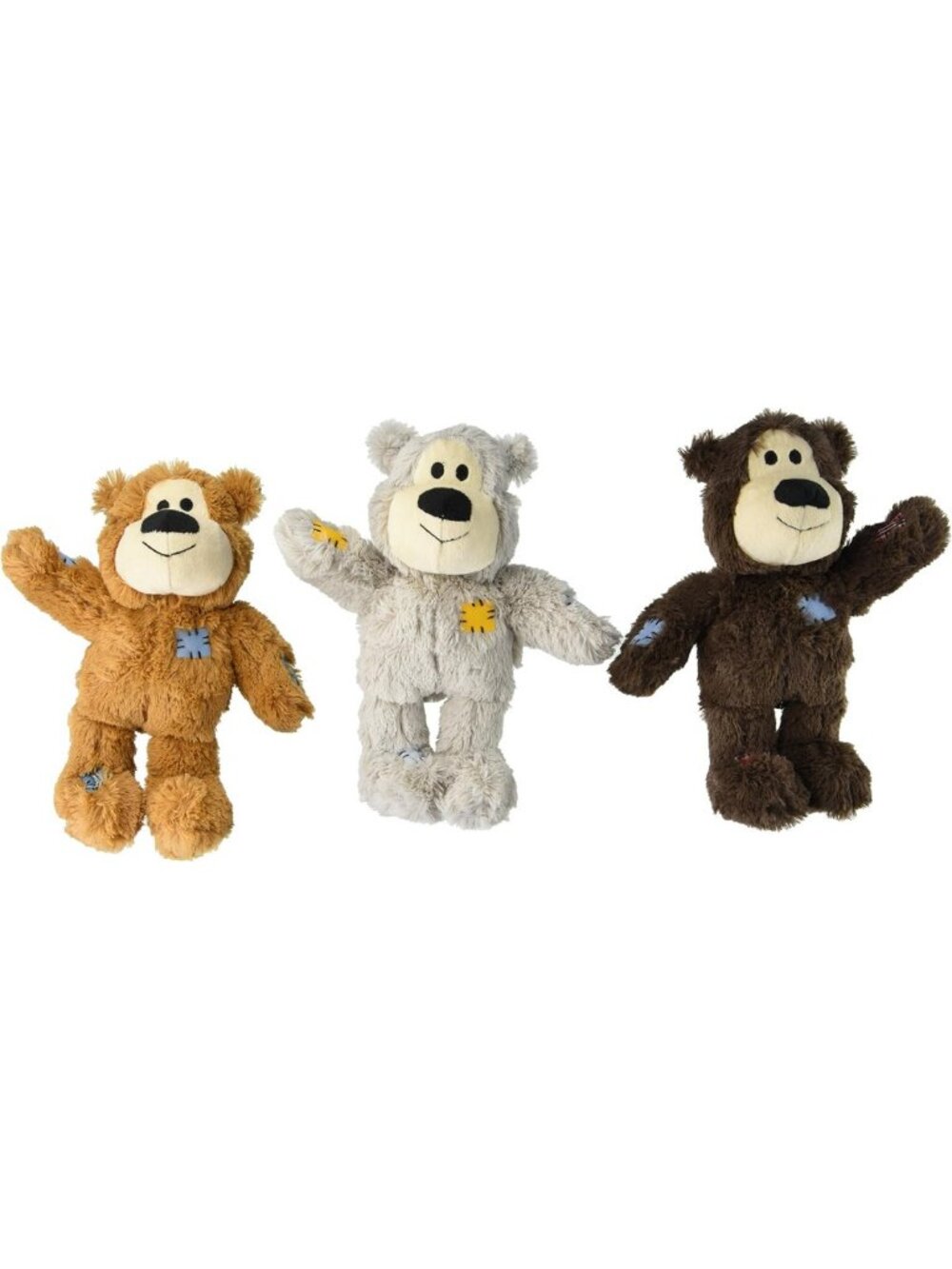 Wild Knot Bear Dog Toys for Medium & Large Breeds - 3 Pack Plush Chew Toys